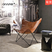 Ai Shang ansuner designer recliner Nordic small family casual canvas leather sofa butterfly chair