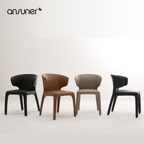 Dining chair modern minimalist makeup chair Nordic book room chair soft bag back chair light luxury home casual chair coffee leather chair