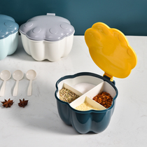 Seasoning box set household combination kitchen supplies salt sugar monosodium glutamate four-compartment storage one multi-grid seasoning pot