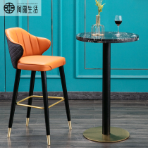 A rain life Nordic marble luxury table simple modern bar high foot round table home light luxury small bar counter