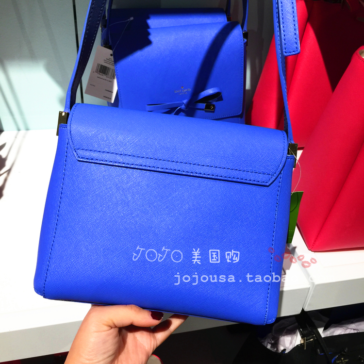 coach包美國代購 美國代購 KATE SPADE WKRU3945撞色亮牛皮翻蓋斜挎小方包avva coach