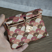 Maple outside original handmade Japanese retro and style cloth rice ball mouth gold card bag change coin lipstick storage bag