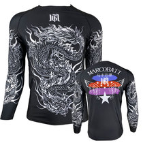 Long Sleeves Sports Tight Clothing Mens Autumn Winter Speed Dry Elastic Breathable Tai Boxing Baton Training Suit T-shirt MMA Loose UFC