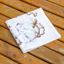 Custom handkerchief ancient style small square scarf with sweat-absorbing handkerchief cotton ink Chinese style gift creative surprise gift