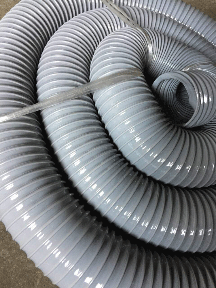 灰色pvc软管 通风管雕刻机吸尘管钢丝缠绕管波纹软管塑料化工管道