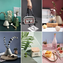 Morandi background paper photo background cloth ins Net red posing decorative food jewelry Photography props Shooting jam ornaments Organ fan Photo props Chinese folding fan Ancient style pastry jewelry