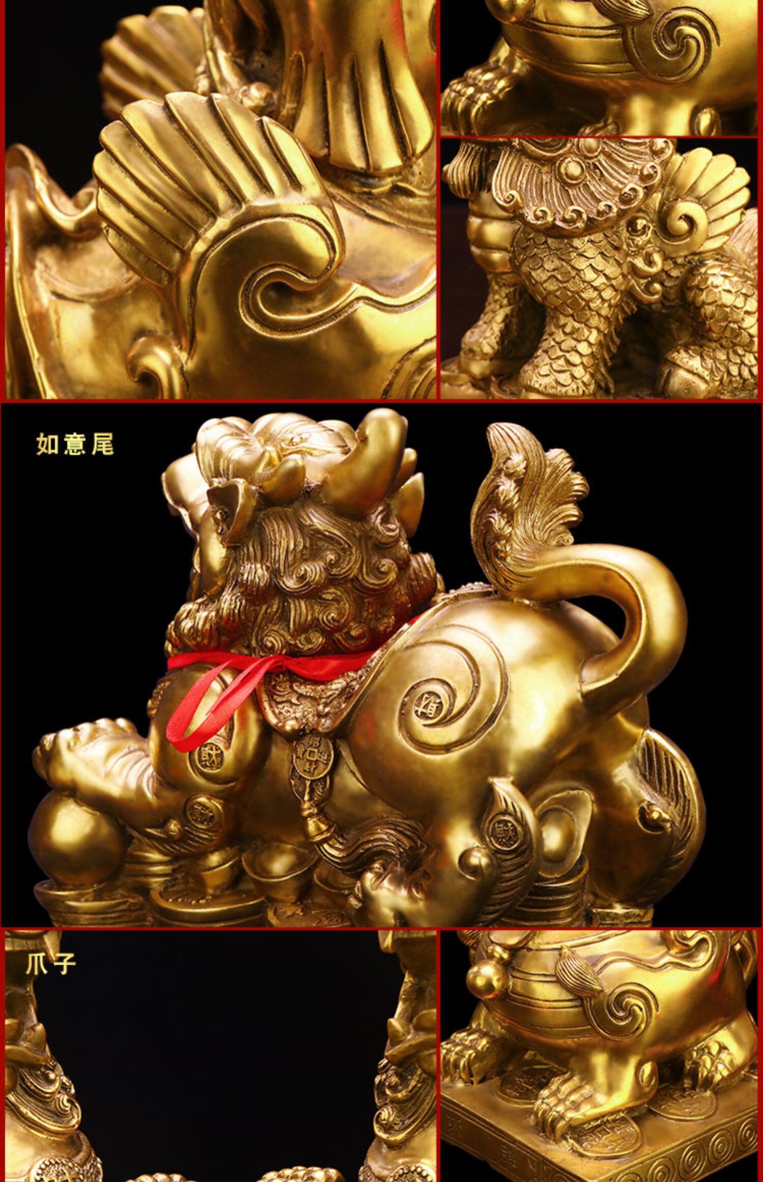 貔貅摆件铜一对皮丘吸财聚财铜小号玄关客厅吧台店铺装饰