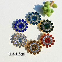 Free Home A59 Triple Layer Crystal Glass Drill Buttoned Floral Disc Hair Trim DIY alloy material accessories bar Chirpy Patches