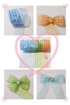 Free Home Printed Lattice Glass Snowy Yarn Hair Accessories DIY silk with material Chirò Lolita Artisanal Butterfly Knot
