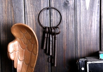 Foreign trade original single American country style retro old cast iron key ring iron wall decoration creative jewelry