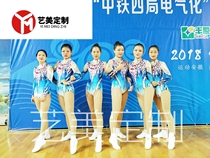 Competitive Aerobatics Competition Art Exam Clothing Printed Plus Drill Imported Fabric Men And Women Tailored To Make Exploits Sky Blue