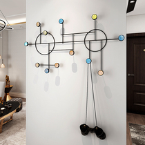 Iron adhesive hook creative hanger entrance hanging wall on the porch coat rack rack Wall clothes door back wall