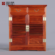 Poly Sail Red Wood Furniture Pure Burmese Flowers Pear Wood Genguan Cabinet Shoes Cabinet High-end Chinese Door Hall Shoes Containing Cabinet Cupboard