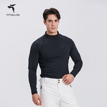 Tittallon Fast Dry Sports T-Shirt Men's Autumn Winter Outdoor Ski Breathable Knitted Inner Long Sleeve Speed Dry Clothes