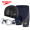 Gray large frame coated swimming goggles+bubble cap+navy blue/bright orange swimming trunks