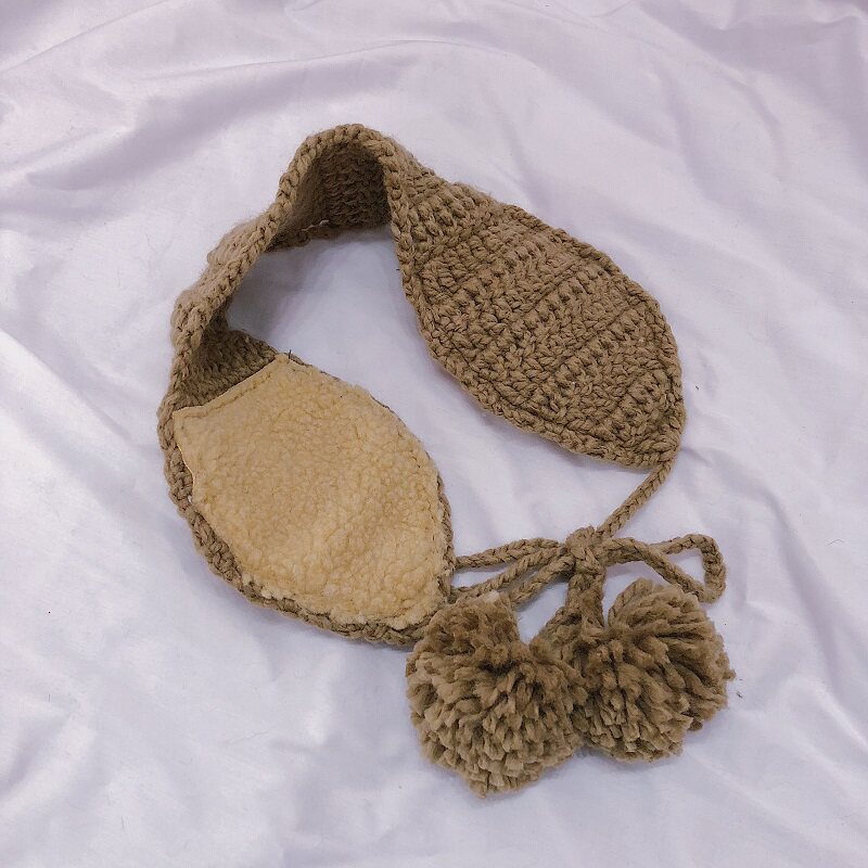 韩国ins复古系带毛线耳罩秋冬季可爱护耳针织耳包保暖耳暖耳套女