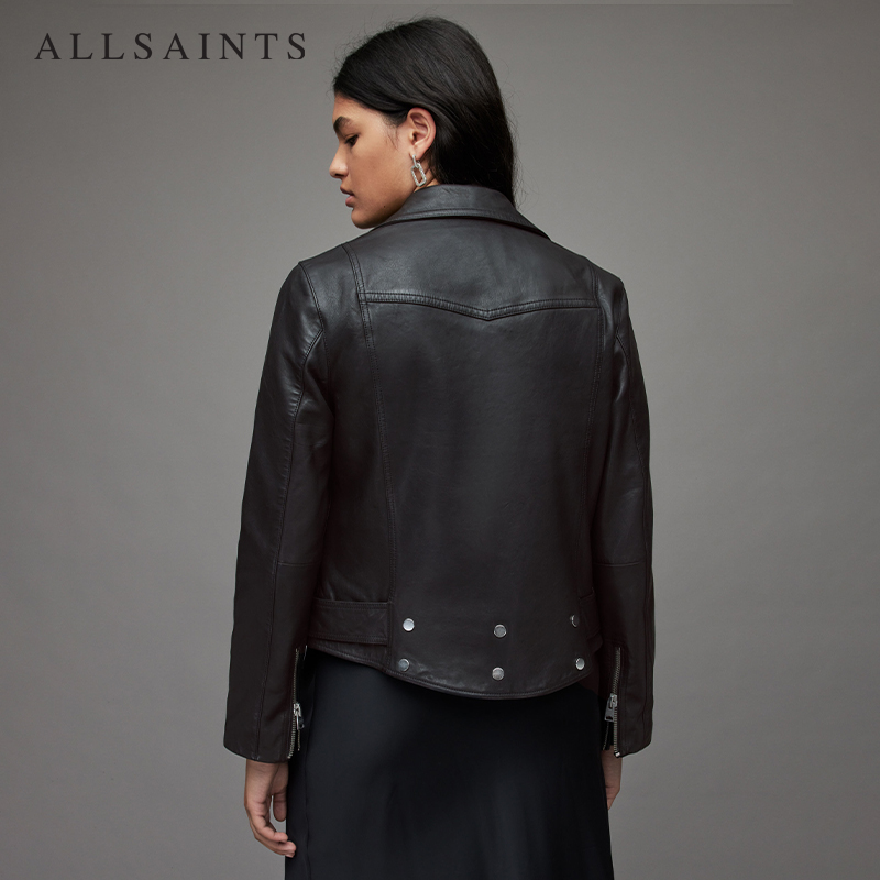 双11预售ALLSAINTS女士机车真皮皮衣Gidley夹克外套秋新款WL167X