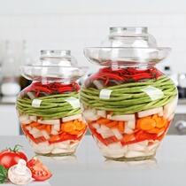 Sichuan kimchi jar Pickles small glass household transparent thick sealed jar flooded jar pickled sauerkraut salty