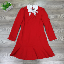 Attachment P series PROW64916E womens bow collar waist slim long dress women Autumn