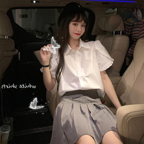 2021 New cold wind salt sweet suit dress simple white shirt dress two suits