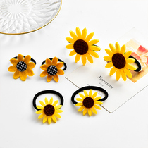 Children flower sunflower head rope Hairband cute princess hairclip baby girl tie hair rubber band brooch accessories