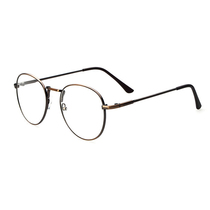 Han Edition Metal Glasses Frame Retro Female Round Art Glasses Frame with myopia simple lightweight flat mirror