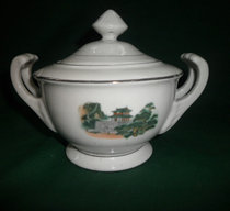 Nostalgic old stock 80-90 s porcelain sugar tank sugar jar salt jar tea jar