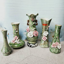 80 s inventory handmade flower green vase large medium and small nostalgic collection