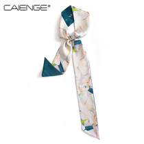 Summer thin narrow long silk scarf temperament female tie hair band scarf Joker tie bag ribbon ribbon