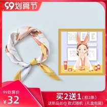 Spring and Autumn Summer ins Wind Small Silk Scarf Ladies Japanese hipster Joker Decorative Art Scarf Square Scarf Gift Dress