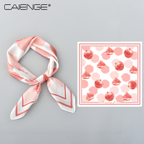 Original design Spring and Autumn pink line small square scarf tie bag small silk scarf women thin scarf