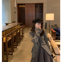 MLS plaid blazer women Korean version of loose 2020 new spring casual small suit temperament waist top