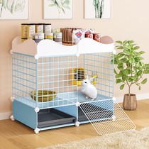 Rabbit cage oversized new rabbit cage special cage oversized free space with tray indoor special anti-spray urine