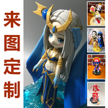 Custom hand-run live doll soft pottery doll clay figure photo custom gift clay Q version doll Clay Clay Clay