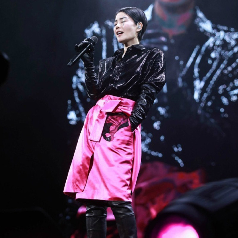 王菲同款皮手套2016演唱会女性感百搭显瘦过肘长款pu手套修手丝里