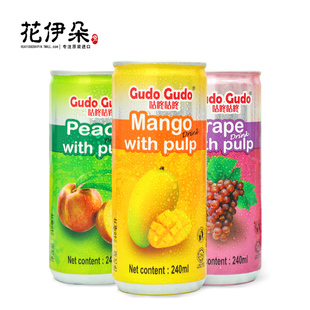 240ml*8瓶 马来西亚咕咚咕咚果汁饮料芒果味葡萄味水蜜桃味饮品