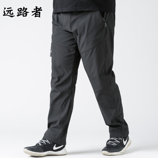 Fat man outdoor sports pants plus fertilizer XL loose assault pants fat high waist men's pants autumn and winter plus velvet trousers Fat man outdoor sports pants plus fertilizer XL loose assault pants fat high waist men's pants autumn and winter plus velvet trousers