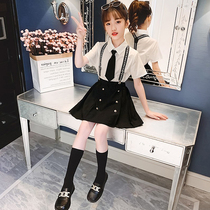 Girls jk uniform suit skirt 2022 new style college style Korean version of summer skirt two sets of tide