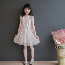 Girls' dress summer dress 2022 new children's atmosphere Summer skirt Korean version of the children's net dirt