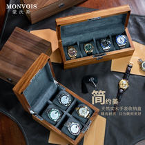 Watch storage box Household high-grade pear walnut solid wood simple European jewelry watch box storage box Single