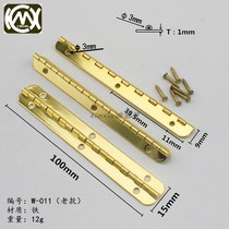 19 100mm long narrow edge hinge wooden box hinge narrow edge rounded golden hinge 011-2