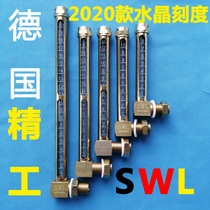 German SWL L type oil level gauge DIN3018 copper tubular oil standard temperature resistant crystal tube with scale level gauge