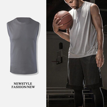 Fitness clothes mens basketball loose vest sports sleeveless waistless waistcoat summer running sweat training suit quick-drying T-shirt