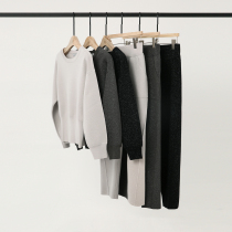 Upgrade glitter exquisite visual sense fashionable athflow wool knit suit pullover cone pants