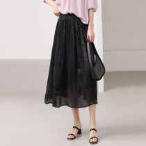 Rong Mei (QZ0336313) Japanese material Aurora glazed glossy romantic pleated skirt