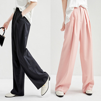 Jung Mei (KZ0311412) fine-spun Australian wool display with slim leg length and versatile high waist straight drum Western pants