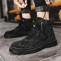 Martin Boots Men High British Style Winter Mens Shoes Joker Locomotive Boots Men Black Leather Boots New 2021 Autumn