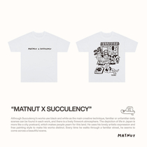 Matnut x Succulency artists co-branded original illustration niche design national tide white short sleeves