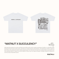 Matnut x Succulency Artists' Joint Illustration Design White Male and Female Street Dance T-Shirt Short Sleeve