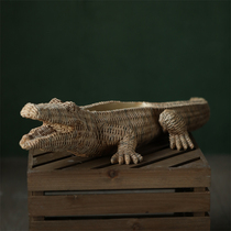 Flowers open with resin rattan chictus large flower pots living-room floor florists Creative Pendulum home Ornaments